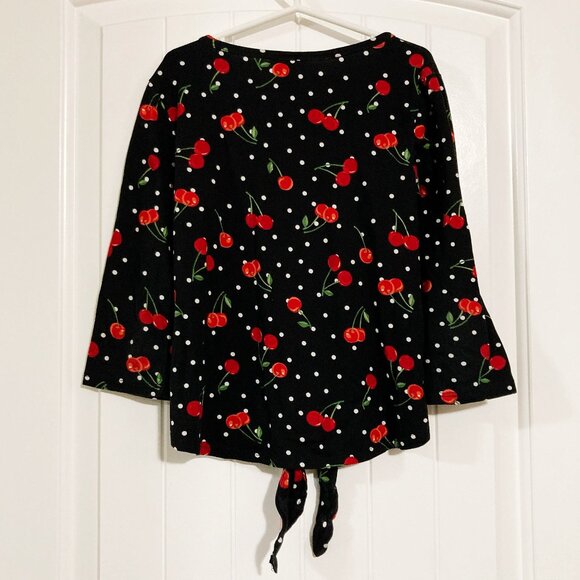 JENNA & JESSIE Little girl's cherry polka dot long-sleeve top SMALL MEDIUM shirt - Picture 11 of 11